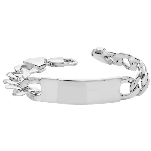 Silver Mens' Curb Id Bracelet 42.33g